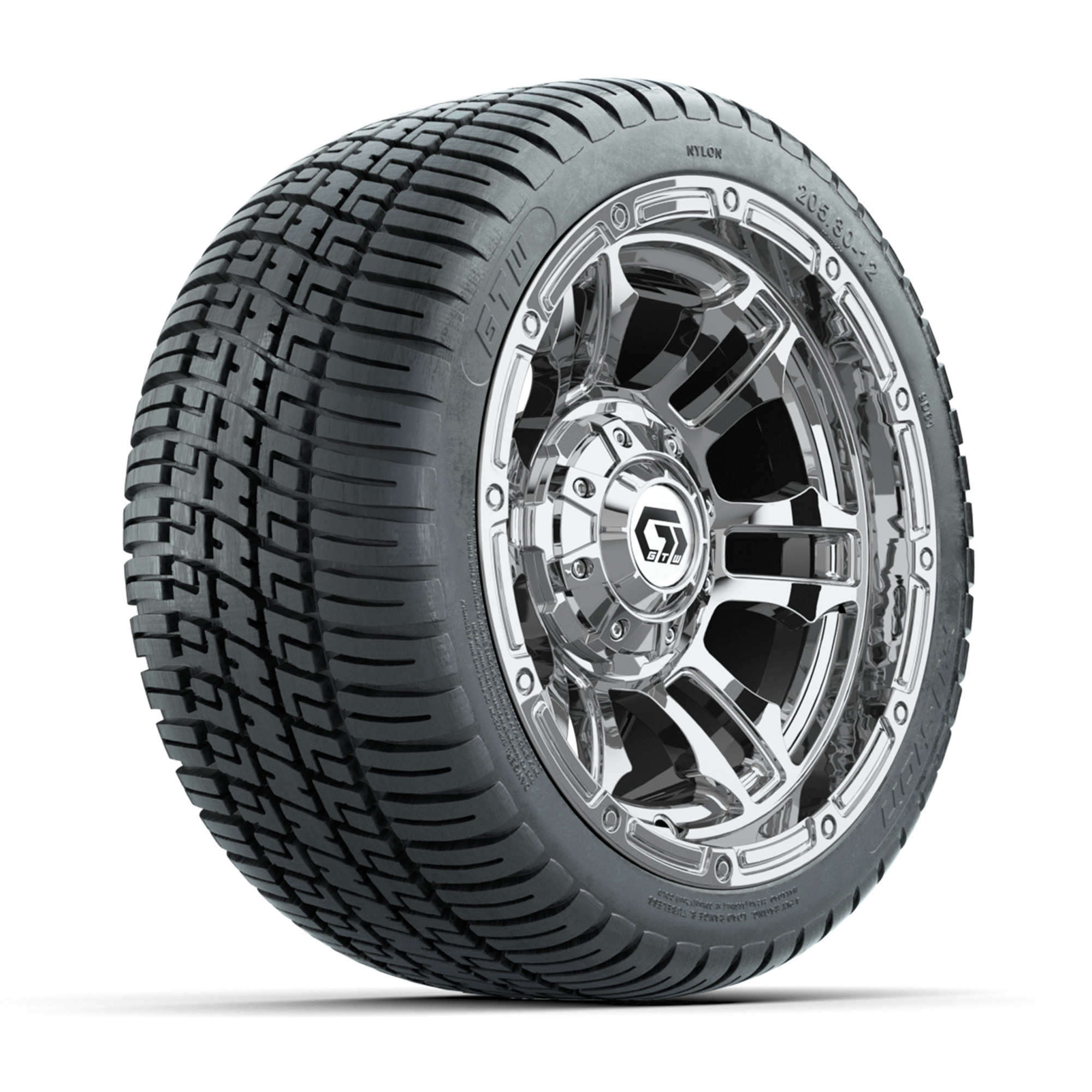 その他 gwiz GTW® Shogun Chrome 12 in Wheels with 205/30-12 Fusion Street Tires