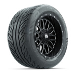 GTW&reg; Helix Black/ Machined 14 in Wheels with 255/ 45-R14 Fusion GTR Street Tires - Set of 4