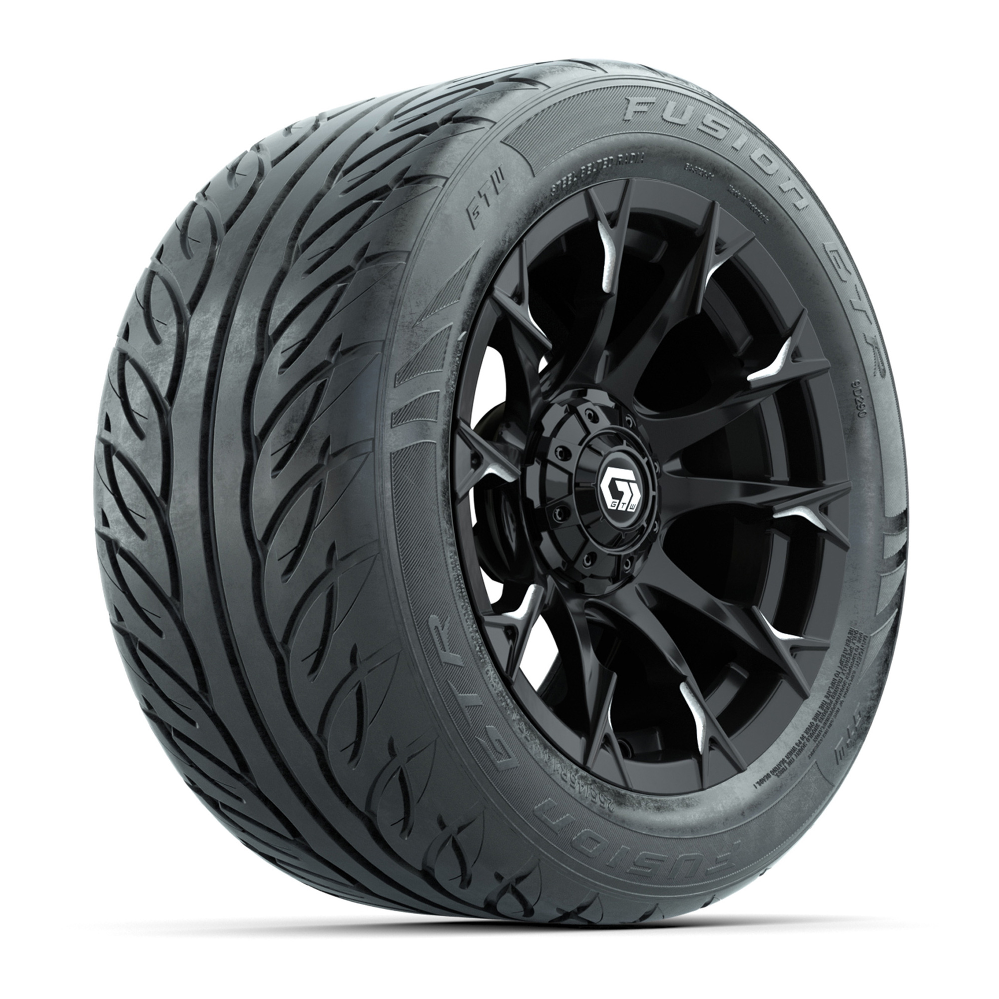 DGD　14 GTW® Diablo Gloss Black/Machined 14 in Wheels with 255/45-R14